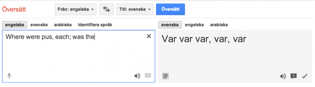 Where were pus, each; was the översätts till var, var, var, var, var